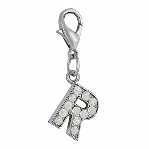 Ciondolo a forma di lettera R in cristallo con strass per la creazione di gioielli e la personalizzazione - Product Image 2