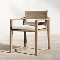 Ensemble de table et de chaises de jardin en teck résistant aux intempéries, design luxueux, pour 4 à 6 personnes, table ronde de salle à manger extérieure