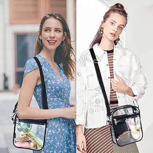 Bolso <span class=keywords><strong>de</strong></span> pvc impermeable <span class=keywords><strong>para</strong></span> mujer, bandolera transparente con logotipo, aprobado por el estadio, venta al por mayor - Product Image 2