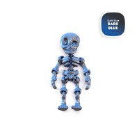 Figurine de squelette articulée imprimée en 3D, bleu foncé, articulations mobiles, jouet d'Halloween, gadget, cadeau de fête, accessoires de modèle PLA personnalisés