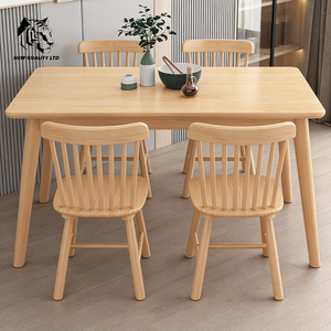 โรงงานจีนจัดหาเฟอร์นิเจอร์ห้องรับประทานอาหารไม้แบบใหม่ โต๊ะรับประทานอาหารไม้ ราคาพิเศษ รับทำโลโก้ตามสั่ง MOQ ต่ำ จัดส่งทันที - Product Image 4