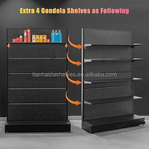 Étagère de présentation en acier pour supermarché, simple face/bifaciale, robuste, autoportante, réglable, pour magasin d'alimentation - Product Image 6