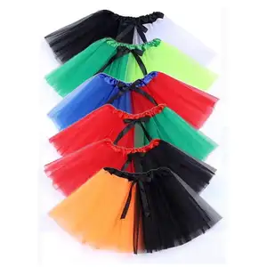 Wholesale Children's Summer Mini Tutu Skirt 3-Layer Ballet Mesh Dance Skirt With Half Edge Gauze Shorts For Toddler Girls