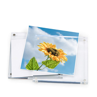 Cadre photo magnétique en acrylique transparent A3 pour bureau, fait main, tailles personnalisables, marque Yageli, épaisseur 10+10mm