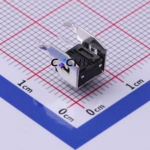 TS-1038-A4B3-D2 Tactile Switch Through hole,6x6mm Switch Single Pole Single Throw Round Button 2.5N Right Angle Insert - Product Image 2