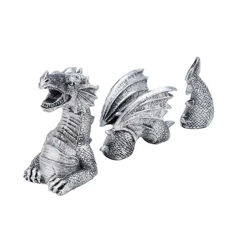Nieuwe Chinese Draak Hars Ornament Flying Dragon Tuin Decoratie Ambachtelijke Zwart En Witte Draak Souvenir