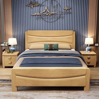 Lit simple et double en bois massif chinois moderne, tailles 1,2 m, 1,35 m et 1,5 m, pour petites chambres familiales, lit avec rangement