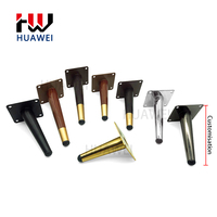 HUAWEI Quincaillerie d'ameublement Accessoires de canapé Pieds de chaise modernes droits Pieds de canapé en acier conique chromé Jambes de table en métal