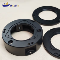 Pièces détachées pour objectifs d'appareil photo en aluminium anodisé noir, usinées sur commande par CNC 5 axes, non standard, BOSX, accessoires métalliques