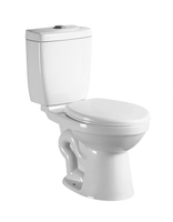 WC moderne en céramique allongé à double chasse avec évacuation par siphon en S, à poser au sol