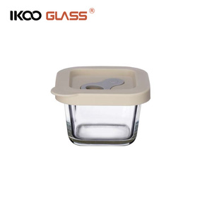 IKOO BPA Free stackable glass baby food containers with lids silicon