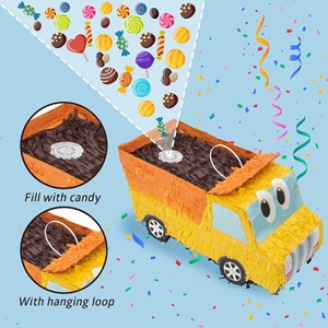 Piñata en papier jaune 3D personnalisable avec logo pour anniversaire, Nouvel An, Pâques, fête, décorations, bonbons, Moxin - Product Image 2