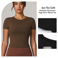 Camiseta de Yoga Personalizada de Alta Calidad, Transpirable, Suave, Deportiva, Cuello Redondo, Manga Larga, para Mujer, con Logotipo Frontal