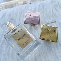 Autocollant personnalisé parfum de luxe pour mariage impression d'étiquettes métalliques privées emballage de boîte de bouteille de parfum cosmétiques 30ml