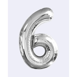 Argento numero N6 palloncino 100cm laurea festa della mamma eventi di capodanno cinese torna a scuola san valentino natale nuovo anno - Product Image 1