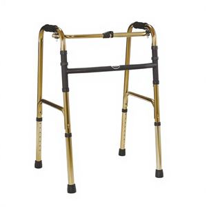 walker Home and Hospital Used OEM Medical FOLDING <b>ROLLATOR</b> WALKER Adult Folding Adjustable Height Aluminum Walker - Product Image 1