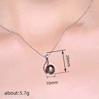 Kadınlar için Tahiti Görünümlü İnci Kolye Ucu, 10mm, Beyaz Altın Kaplama Pirinç Dalga Şeklinde Damla Kolye, Beyaz Altın