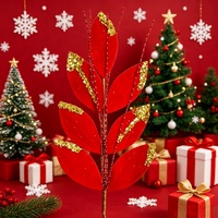 Große Rote Samt-Weihnachtsstern-Blumendekoration, Realistisch und Wasserfest, für Tischdekoration