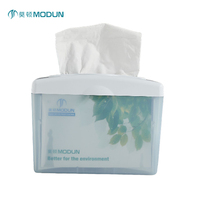 Distributeur de serviettes pliantes en Z moderne en plastique transparent noir pour comptoir, idéal pour l'hôtellerie