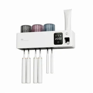 浴室壁挂式牙刷消毒支架自动消毒牙刷架，带牙膏分配器