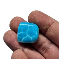 Larimar Azul Natural, Gema Suelta en Forma de Cabujón, Hecha a Mano, Certificada por IGI, 6mm, 2-5 Quilates, Opalescente, para Joyería
