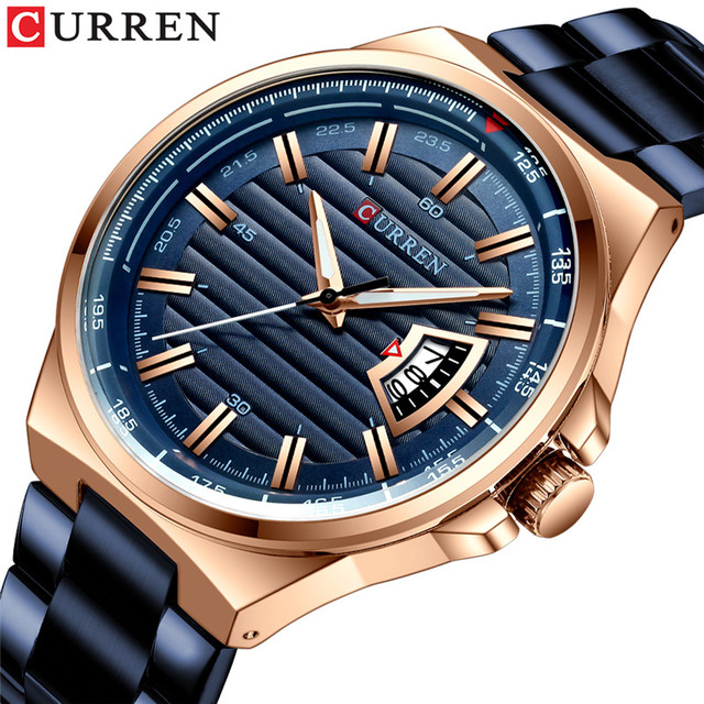 Top Brand CURREN 8375 Luxury Quartz Watches for Men Wrist Watch Classic Silver Stainless Steel Strap Men's Watch Waterproof