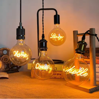 Ampoule LED décorative Edison personnalisable, série G125, motif « Hello Love Dream »