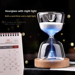 Vente directe usine – Lampe sablier en verre borosilicate lumineuse télécommandée de <span class=keywords><strong>15</strong></span> <span class=keywords><strong>minutes</strong></span> pour l'aide au sommeil, créative et décorative - Product Image 1