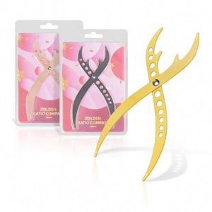 Outil de mesure des sourcils Microblading Golden Ratio Outil de <span class=keywords><strong>dessin</strong></span> de diviseur de sourcils en acier inoxydable Mesure parfaitement les sourcils dorés - Product Image 1