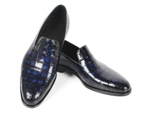 DRACONIS Mocasines de Piel de Cocodrilo Genuina Hechos a Medida para Hombre, Color Negro Ébano, Zapatos de Vestir de Lujo Sin Cordones - Product Image 5