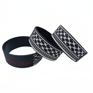 Braccialetto Personalizzato Palestina 25mm con Stampa a Rilievo, Braccialetto Keffiyeh Palestinese, Braccialetti in Silicone - Product Image 4
