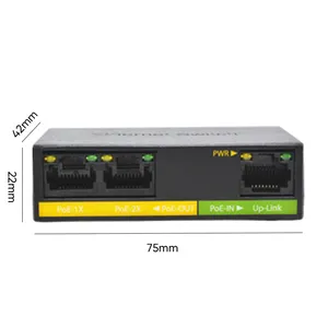 2/3 puertos 10/100M y repetidor extensor Gigabit PoE 25W para cámara IP extender 100 metros dispositivos de conmutación de red PoE