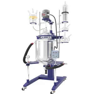 Factory manufacturers glass 100 liter chemical reactor for Lab products
