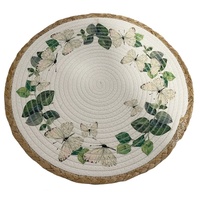 Tapis rond en paille de coton personnalisé, écologique, pour la décoration de la cuisine, motif citron, 350 mm de diamètre, Shandong