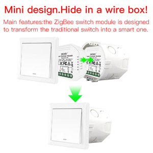 Mini Interruptor Inteligente Moes DIY Tuya ZigBee 3.0, Requiere Hub ZigBee3.0, Funciona con <span class=keywords><strong>Alexa</strong></span> y Google Home, Control por Voz, 1/2 Vías - Product Image 4