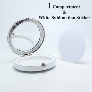 Boîte de rangement portable DIY pour pilules par sublimation, miroir de maquillage de 70 mm, étui de rangement pour capsules de médicaments, boîte métallique par sublimation - Product Image 5