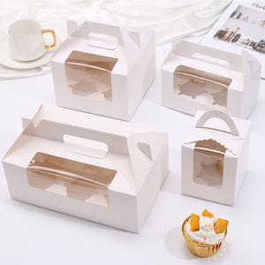 Benutzer definierte gedruckte bunte 1 <span class=keywords><strong>2</strong></span> 4 6 Slot Geschenk verpackung Transparente Fenster Bäckerei Display Cupcake <span class=keywords><strong>Box</strong></span> mit Griff - Product Image 4