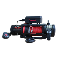 Treuil électrique robuste 12V/24V 12000lbs étanche IP67, 10m, pour levage et traction de camions, télécommande, synthétique