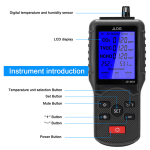 공기 품질 테스터 <span class=keywords><strong>CO2</strong></span> TVOC 미터 온도계 습도 측정 이산화탄소 모니터 LCD 화면 리튬 배터리 - Product Image 5
