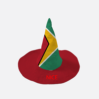 Chapeau de sorcière personnalisé avec drapeau national de la République dominicaine, chapeau pointu pour cosplay d'Halloween, fête nationale et carnaval des Caraïbes