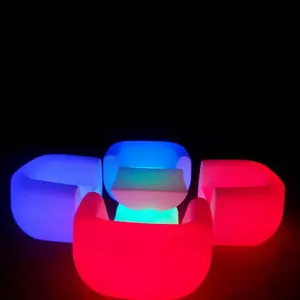 Ticari Led gece kulübü Bar kanepe Set mobilya Modern RGB renk aydınlatma otel dinlenme koltuğu açık Cafe kanepe sandalye