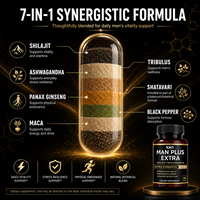 Maca Man Power Maca Pour Homme Plus Capsules Complément Herbal Vitalité & Amélioration Masculine Usage Adulte Capsules de Racine de Maca