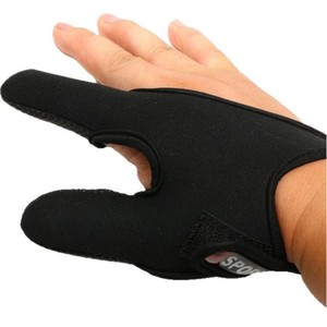 Guantes de pesca deportiva de dos dedos, color negro, transpirables, resistentes al desgaste, para pesca al aire libre, talla unisex, un par - Product Image 1