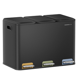 <span class=keywords><strong>SONGMICS</strong></span> HOME - <span class=keywords><strong>Cubo</strong></span> de <span class=keywords><strong>Basura</strong></span> de 45L con 3 Compartimentos, <span class=keywords><strong>Cubo</strong></span> de Reciclaje con Cierre Suave, <span class=keywords><strong>Cubo</strong></span> de <span class=keywords><strong>Basura</strong></span> Grande de Acero para Cocina - Product Image 5