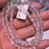 Gelang Batu Bulan Pelangi Madagaskar Berkualitas Tinggi Tiga Cincin Alami, Gelang Manik Batu Bulan Warna-warni untuk Dekorasi