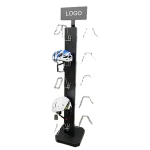 Retail vendor metal display stand floor helmet display hook helmet head up display