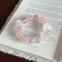 Bracelet porte-bonheur en améthyste pour filles, avec poudre de cristal blanc naturel, cadeau, vente en gros, approvisionnement direct Shanwei, emballé individuellement