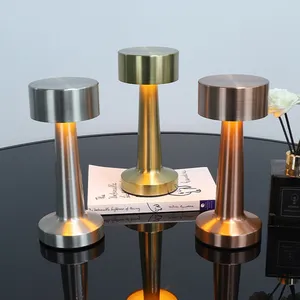 1200mAh Metal Rechargeable <b>Touch</b> Point LED Modern Cordless Bedside Decor Table <b>Lamp</b> 60 Lumens Restaurant Bar Desktop Mood - Product Image 1