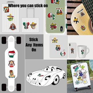 Mexico Cờ Phong Cách Vui Phim Hoạt Hình <span class=keywords><strong>M</strong></span>áy Tính Xách Tay Chai <span class=keywords><strong>M</strong></span>áy Tính Xách Tay Dán In Lụa Giấy Biểu Tượng Cá Nhân Graffiti Vali Vải Vui - Product Image 2