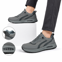 Baskets basses robustes avec talon à coussin d'air, semelle extérieure à crampons et empeigne synthétique mixte pour hommes – Chaussures décontractées